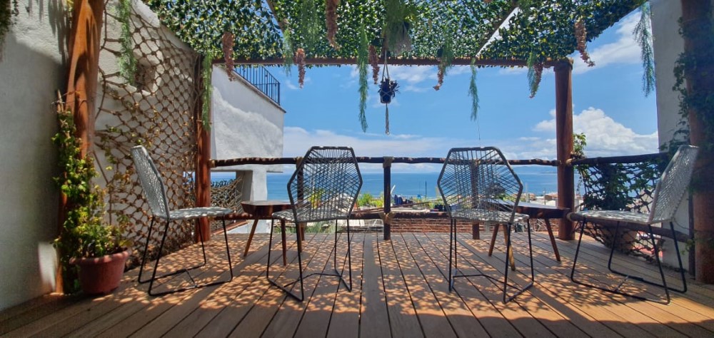 Ocean view from the balcony of Sunset Rentals in Puerto Vallarta